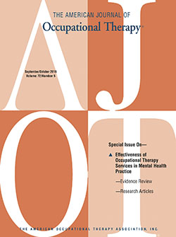 The American Journal of Occupational Therapy Cover Image for Volume 72, Issue 5