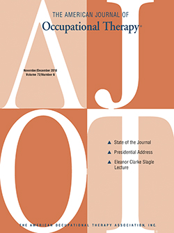 The American Journal of Occupational Therapy Cover Image for Volume 72, Issue 6