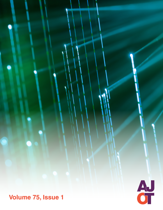 The American Journal of Occupational Therapy Cover Image for Volume 75, Issue 1