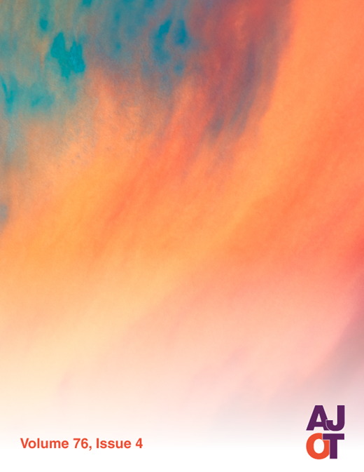 The American Journal of Occupational Therapy Cover Image for Volume 76, Issue 4