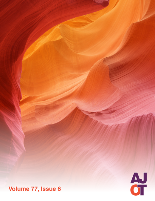 The American Journal of Occupational Therapy Cover Image for Volume 77, Issue 6