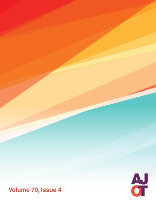 The American Journal of Occupational Therapy Cover Image for Volume 79, Issue 4